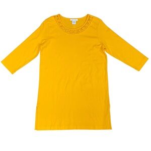 Joan Vass Sunlit Yellow Long Sleeve Top